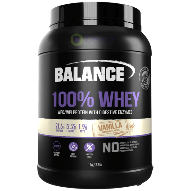 Balance, 100% Whey Protein, Vanilla Flavour, 1kg (8097866645756)