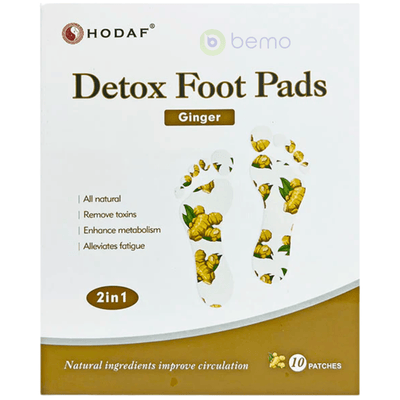 Hodaf, Detox Foot Pads, Ginger, 10 Patches (8218370310396)
