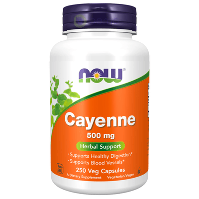 Now Foods, Cayenne 500mg, 250 Veg Capsules (8218369949948)
