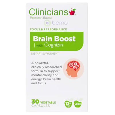 Clinicians, Brain boost with Cognizin, 30 Vege Capsules (7866460307708)