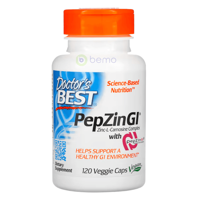 Doctor's Best, PepZin GI, ZincLCarnosine Complex, 120 VCaps bemo