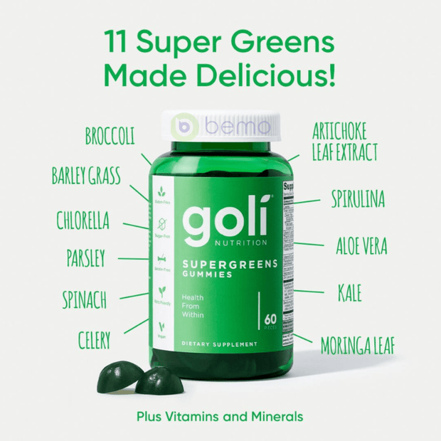 Goli Nutrition, Supergreen Gummies, 60 Gummies (7015291224228)