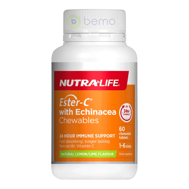 Nutra-Life, Ester-C with Echinacea, 60 Chewable Tablets (8006186795260)