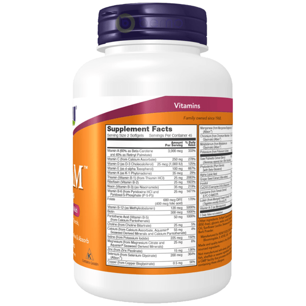Now Foods, ADAM Tablets, Superior Men's Multi, 90 Soft Gels (8386582610172)