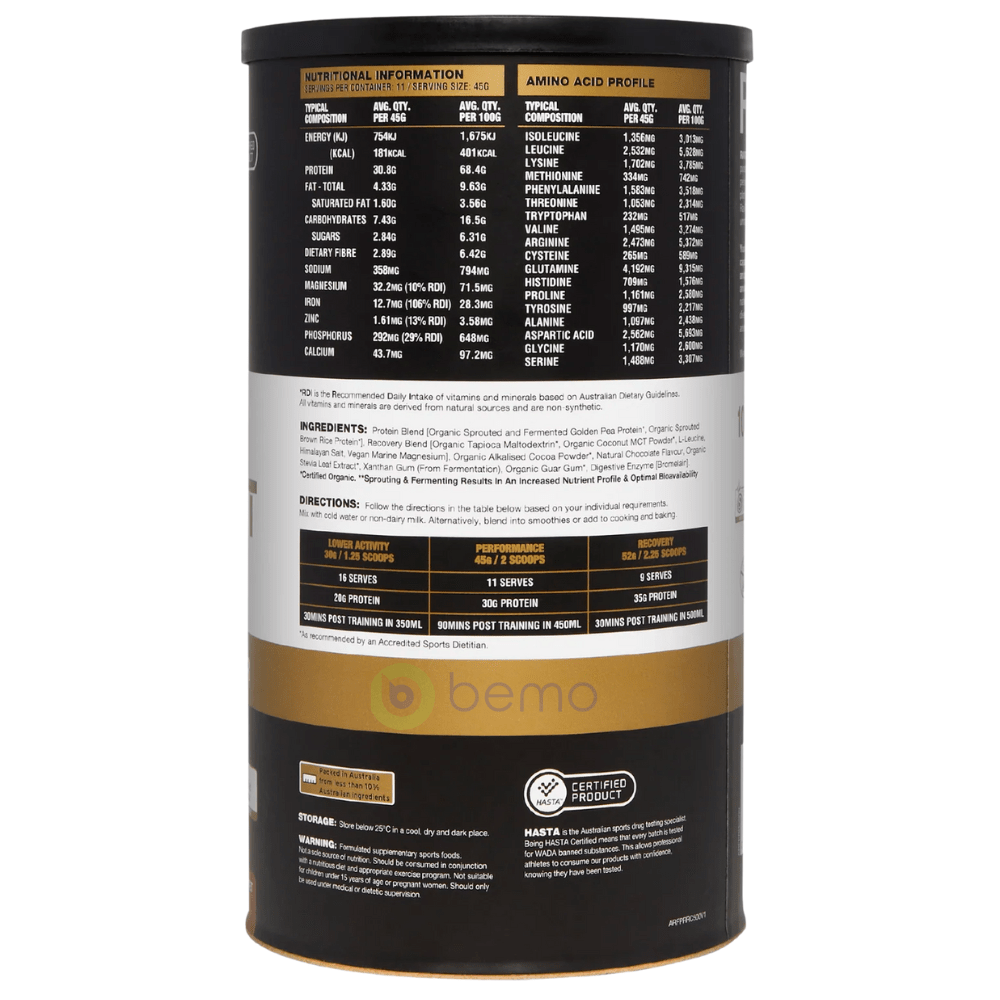 Amazonia Raw, RawFIT Perform &amp; Recover Protein, Chocolate 500g (8196754178300)