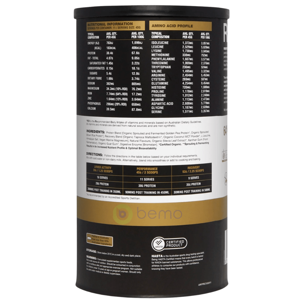 Amazonia Raw, RawFIT Perform &amp; Recover Protein, Vanilla 500g (8197060919548)