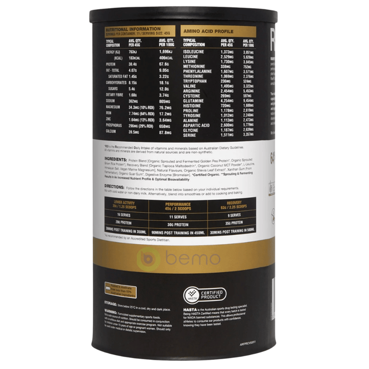 Amazonia Raw, RawFIT Perform &amp; Recover Protein, Vanilla 500g (8197060919548)