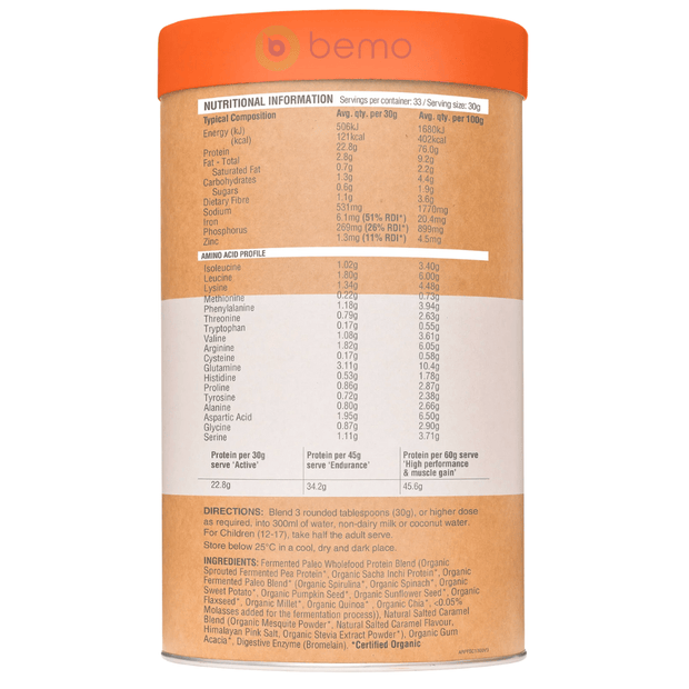 Amazonia Raw, Raw Paleo Fermented Protein, Salted Caramel, 1kg (8196973723900)