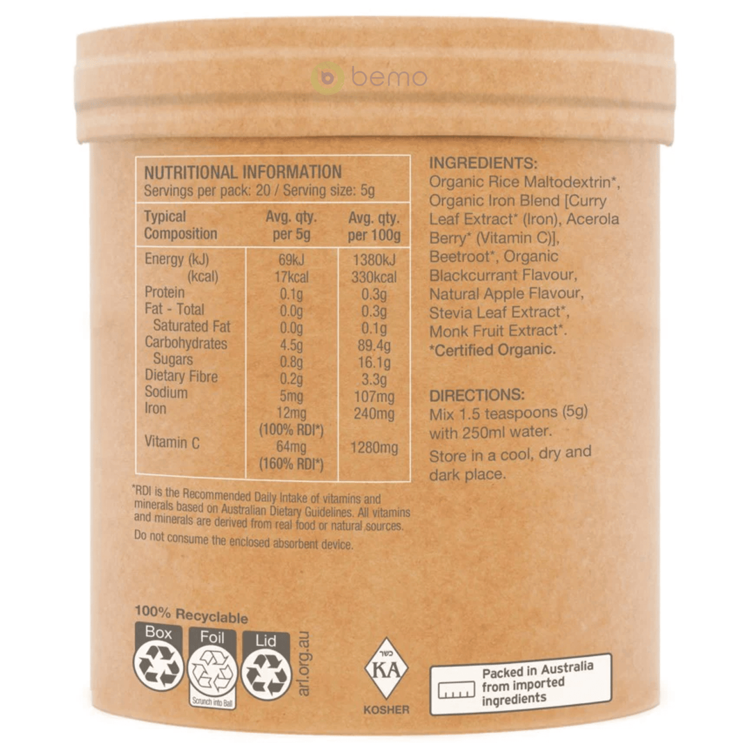 Amazonia Raw, Organic Iron, 100g
