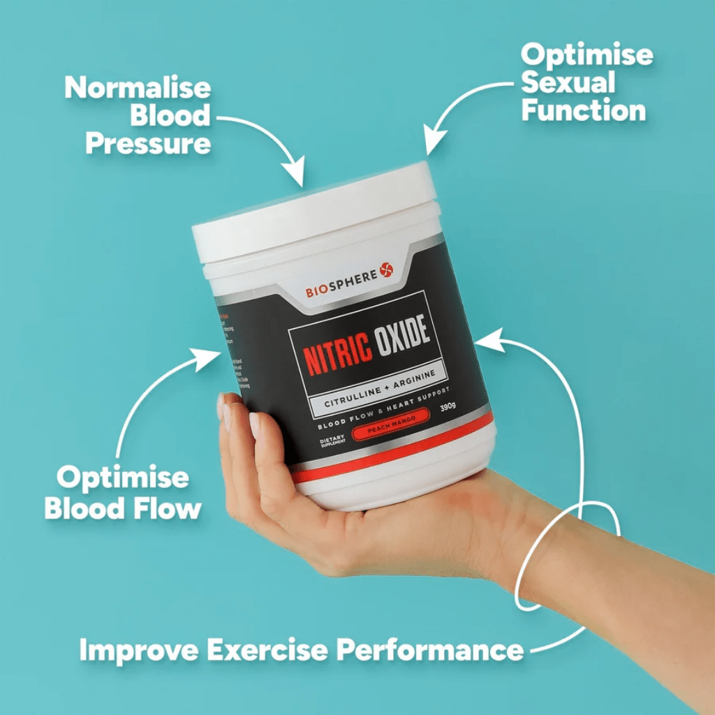 Biosphere, Nitric Oxide Citrulline &amp; Arginine, Peach Mango, 390mg (8958192877820)
