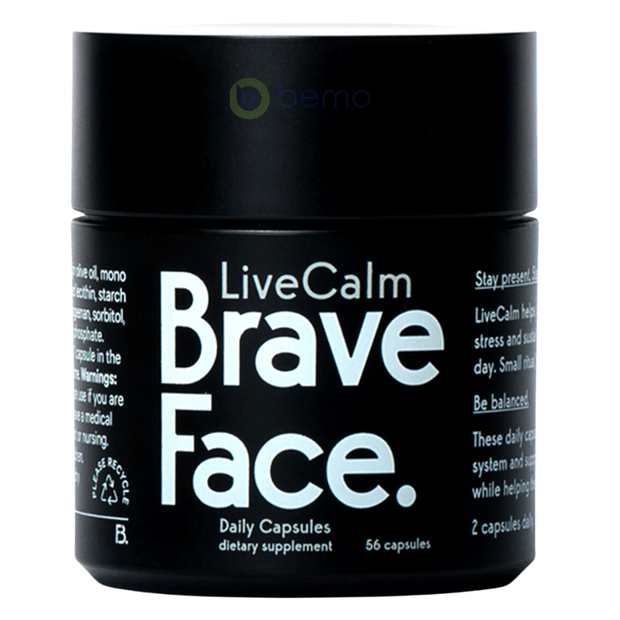 Brave Face, LiveCalm Herbal Capsules, 56 Veg Caps (8080126542076)