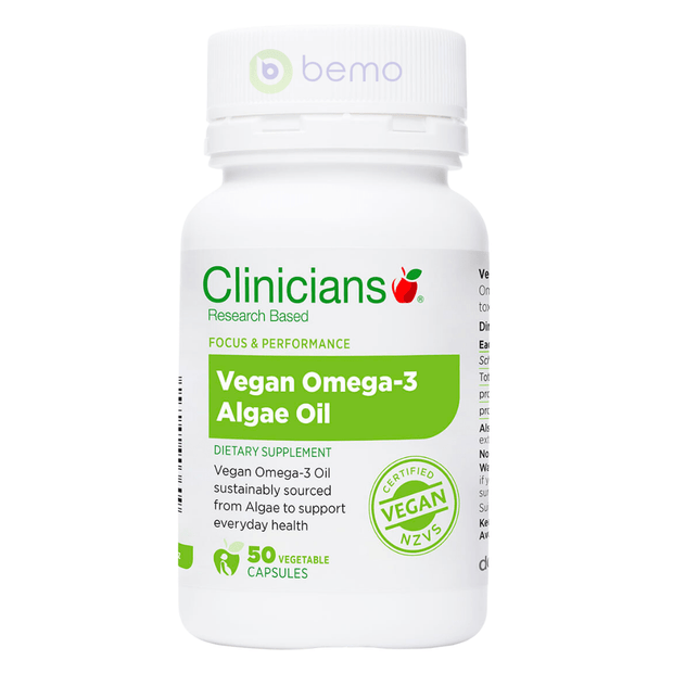 Clinicians, Pure Omega-3 Algae Oil, 1000mg, 50 Veg Caps (8080126411004)