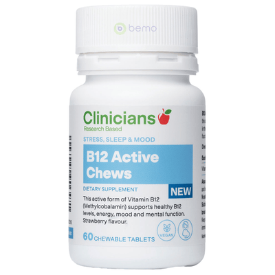 Clinicians, B12 Active, 60 Chewable Tablets