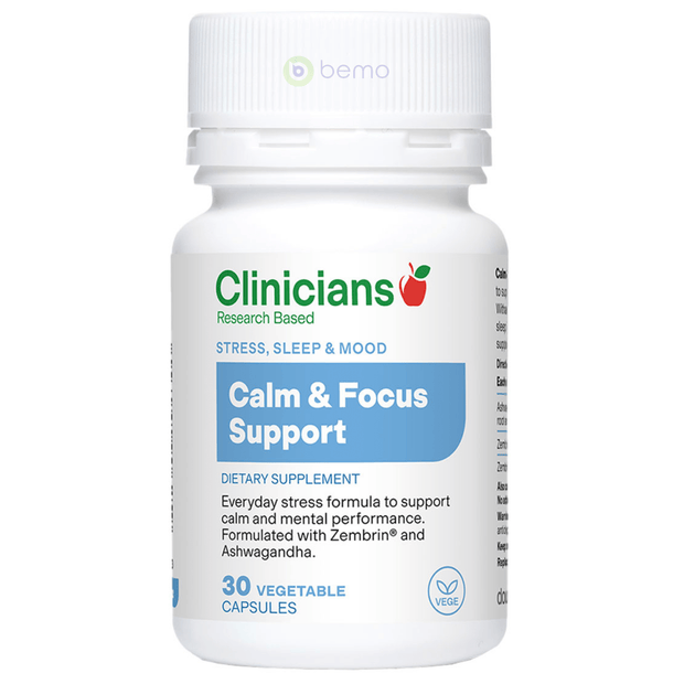 Clinicians, Calm & Focus, 30 Veg Capsules (8922143195388)