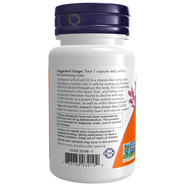 Now Foods, CoQ10, With Hawthorn Berry, 100 mg, 30 Veg Capsules (4418505441420)