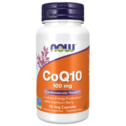 Now Foods, CoQ10, With Hawthorn Berry, 100 mg, 90 Veg Capsules (8121231376636)