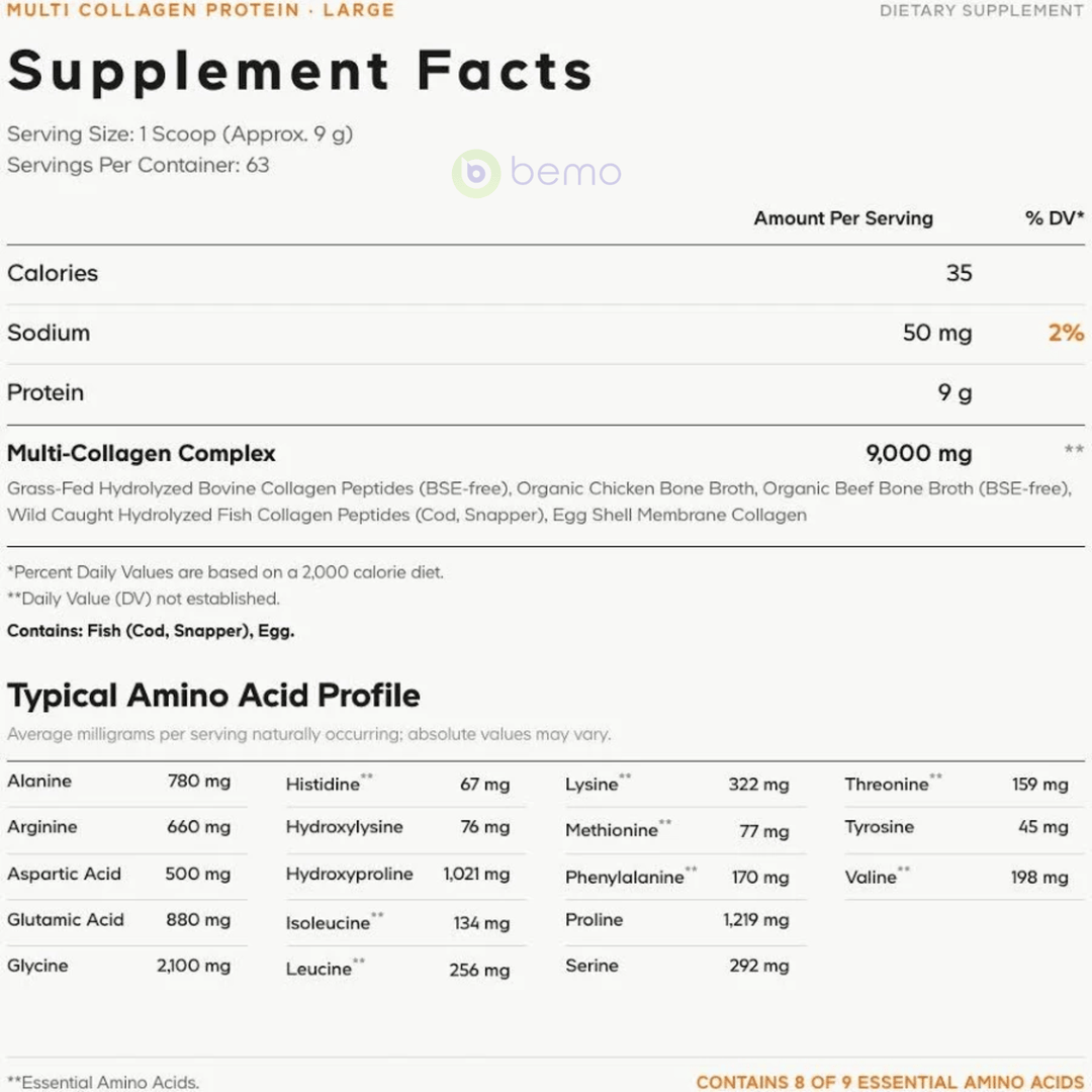 Codeage, Multi Collagen Peptides Powder, Unflavoured, 567g