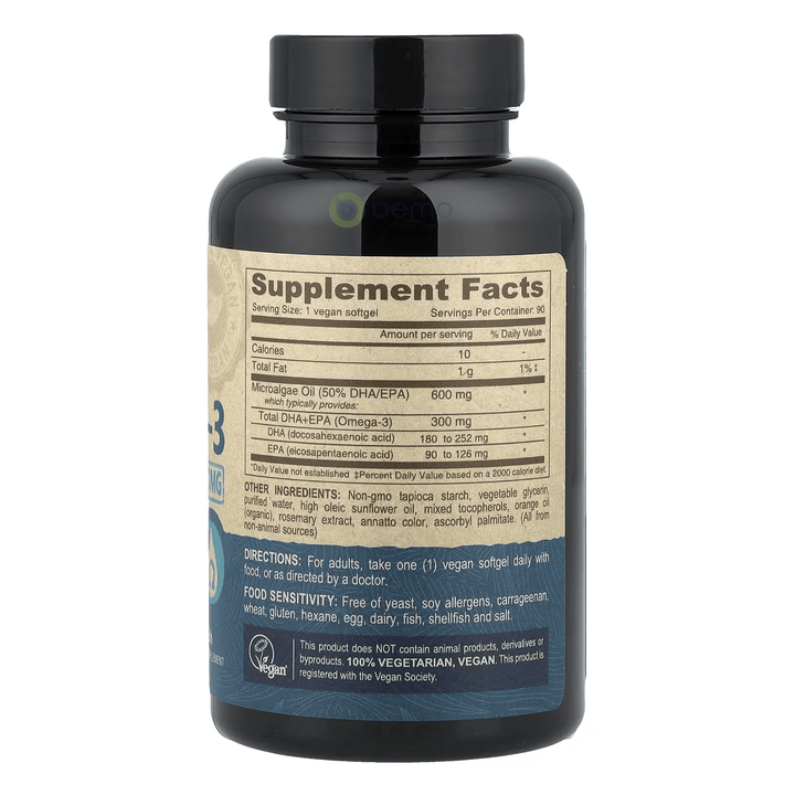 Deva Nutrition, Vegan Omega-3 DHA-EPA, 300mg, 90 softgels
