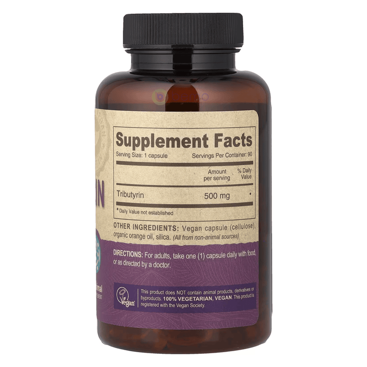 Deva Nutrition, Vegan Tributyrin, 500mg, 90 vegan caps