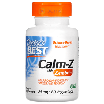 Doctor's Best, Calm-Z with Zembrin 25mg, 60 veggie capsules (8144000811260)