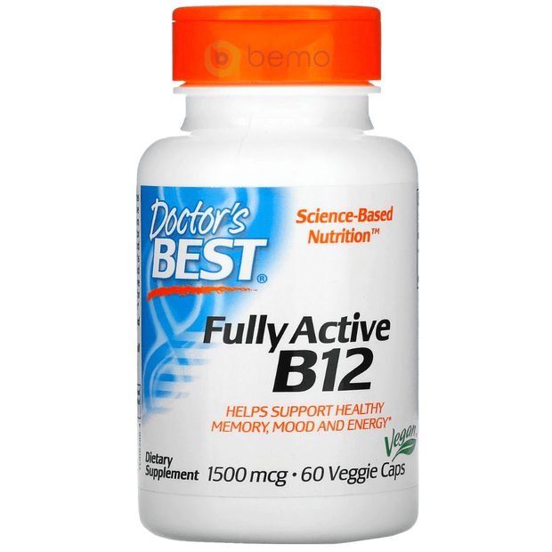 Doctor's Best, Fully Active B12, 1500mcg, 60 Vcaps (8125191782652)