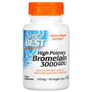 Doctor's Best, High Potency Bromelain 3000 GDU, 500 mg, 90 Veggie Caps (8218370179324)