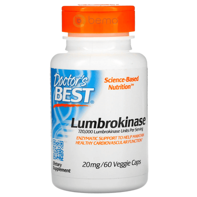 Doctor's Best, Lumbrokinase 20mg, 60 veggie capsules (8144000844028)