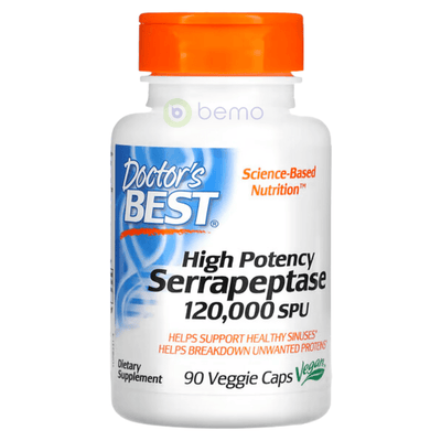Doctor's Best, Serrapeptase, High Potency, 120,000SPU, 90 Vcaps (8050300616956)