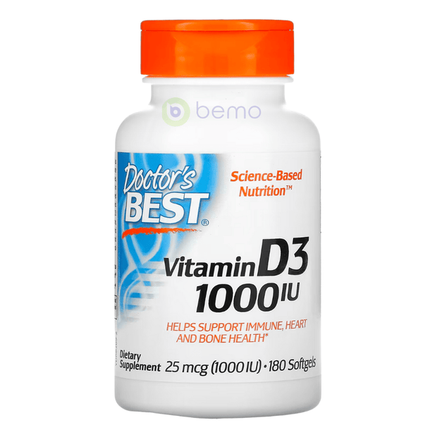Doctor's Best, Vitamin D3, 1000IU, 180 Sgels (8050300584188)
