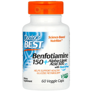 Doctor's Best,  Benfotiamine 150 + Alpha-Lipoic Acid 300, 60 Veggie Caps (8367536341244)