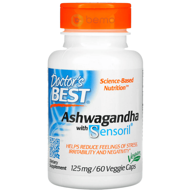 Doctor's Best, Ashwagandha with Sensoril, 125 mg, 60 Veggie Caps (4414471405708)