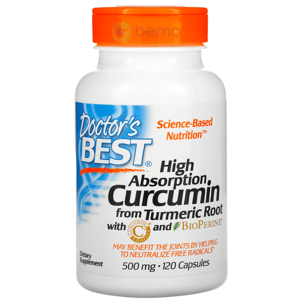 Doctor's Best, Curcumin, High Absorption, With BioPerine, 500 mg, 120 Capsules (4418556952716)