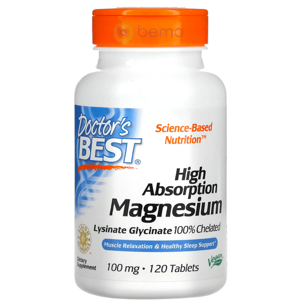 Doctor's Best, High Absorption Magnesium, 100 mg, 120 Tablets (4425874636940)