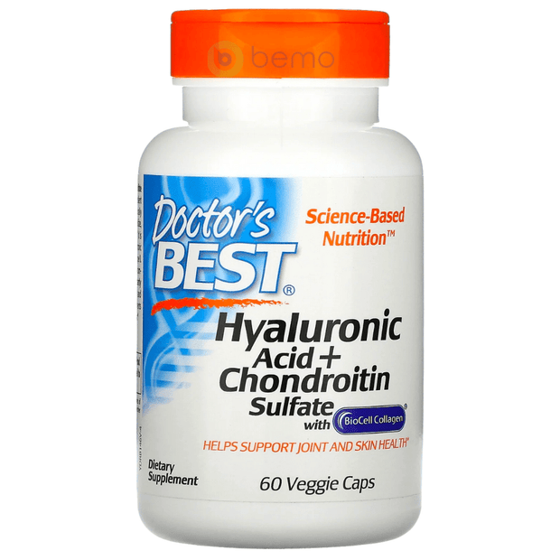 Doctor's Best, Hyaluronic Acid + Chondroitin Sulfate with Biocell Collagen, 60 Veggie Caps (4422569656460)