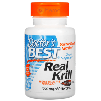 Doctor's Best, Real Krill, 350 mg, 60 Softgel Capsules (4422322126988)