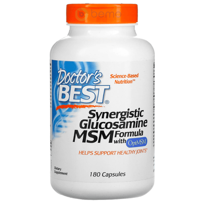 Doctor's Best, Synergistic Glucosamine MSM Formula, with OptiMSM, 180 Capsules (4422516048012)