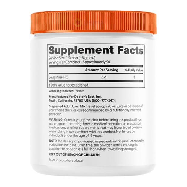 Doctor's Best, L-Arginine Powder, 300 grams (9041785979132)