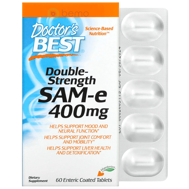 Doctor's Best, Double Strength SAMe 400mg, 60 Tabs (8368455680252)