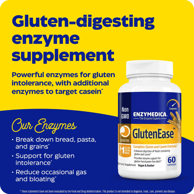 Enzymedica, Gluten Ease, 60 Capsules (8896662700284)