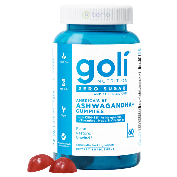 Goli Nutrition, Ashwagandha Zero Sugar, 60 Gummies (9014451732732)