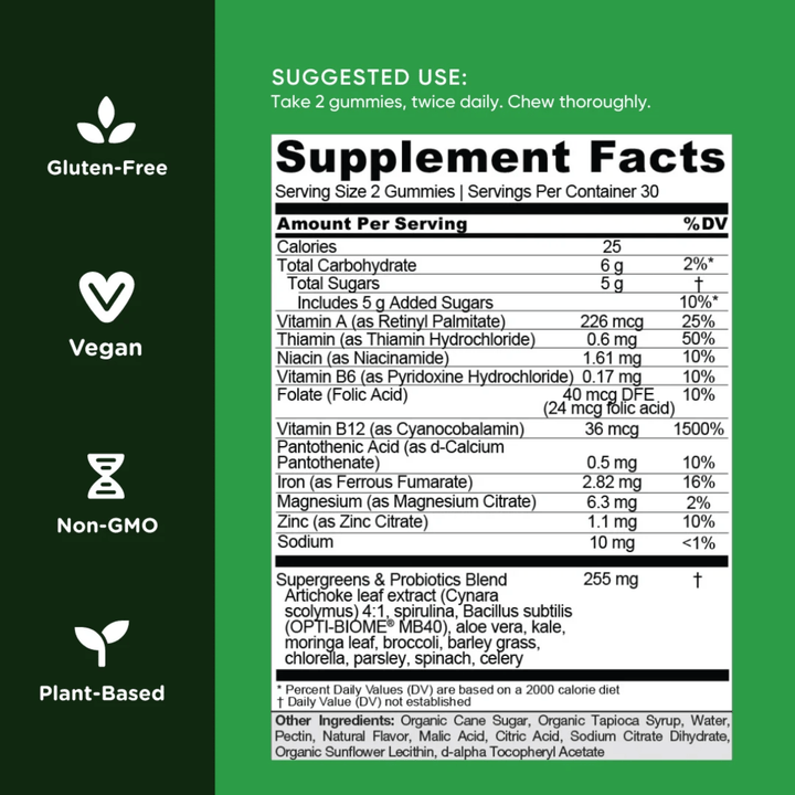 Goli Nutrition, Supergreens Gummies, 60 Gummies (7015291224228)