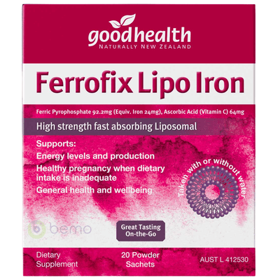 Good Health, Ferrofix Lipo Iron, 20 powder sachets (8318697472252)
