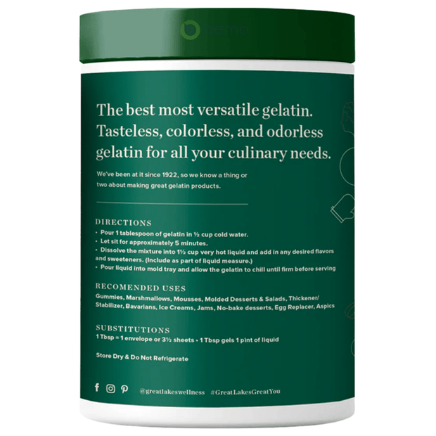 Great Lakes, Beef Gelatin, Unflavoured, 454g