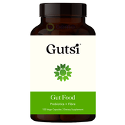 Gutsi, Gut Food, Prebiotics + Fibre, 120 Vege Capsules (8104041709820)