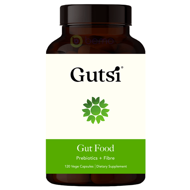 Gutsi, Gut Food, Prebiotics + Fibre, 120 Vege Capsules (8104041709820)