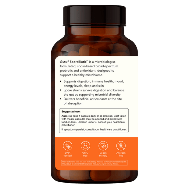 Gutsi, SporeBiotic Probiotic + Antioxidant, 30 Veg Caps (8080126574844)