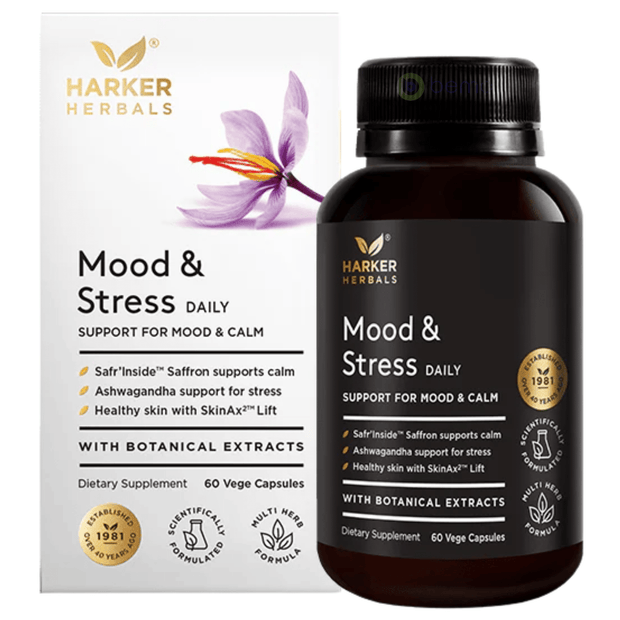 Harker Herbals, Mood & Stress, 60 Vege Capsules (9076439089404)