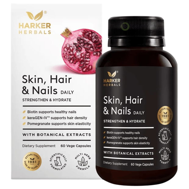Harker Herbals, Skin, Hair & Nails, 60 Vege Capsules (9074504073468)