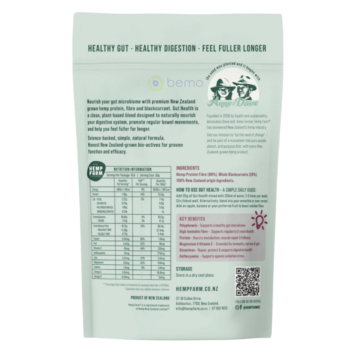 Hemp Farm, Gut Health, Blackcurrant Protein Powder 500g (9041585242364)