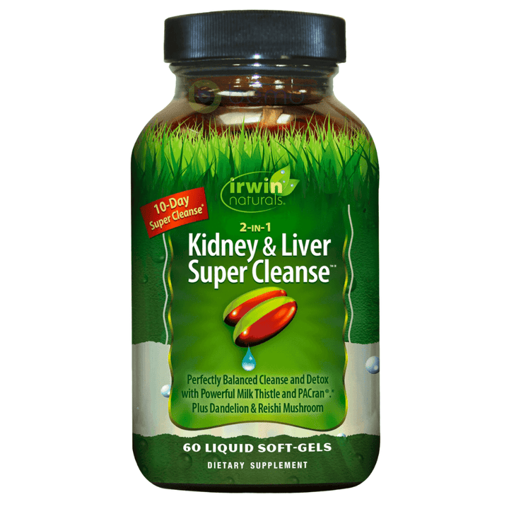 Irwin Naturals, Kidney &amp; Liver Super Cleanse, 60 Softgels (8080126902524)
